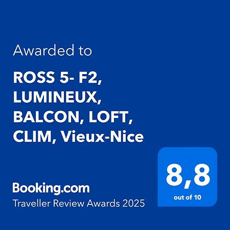 Ross 5- F2, Lumineux, Balcon, Loft, Clim, Vieux-尼斯 外观 照片
