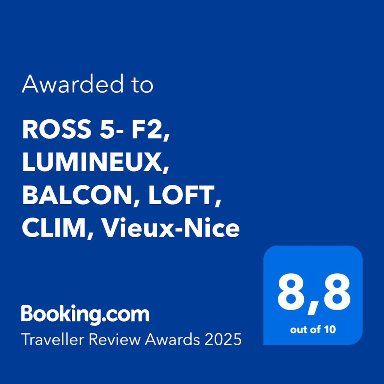 Ross 5- F2, Lumineux, Balcon, Loft, Clim, Vieux-尼斯 外观 照片